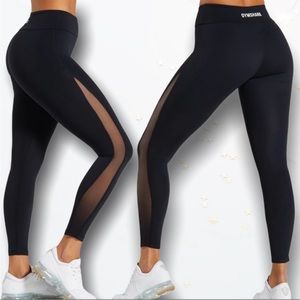Gymshark Form Leggings Mesh Side Panel Black